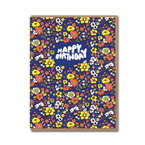 Klappkarte "Happy Birthday Flowers"