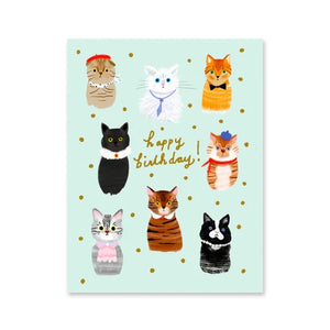 Postkarte "Happy Birthday Cats"