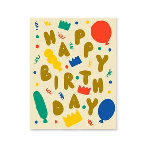 Postkarte "Happy Birthday Confetti"