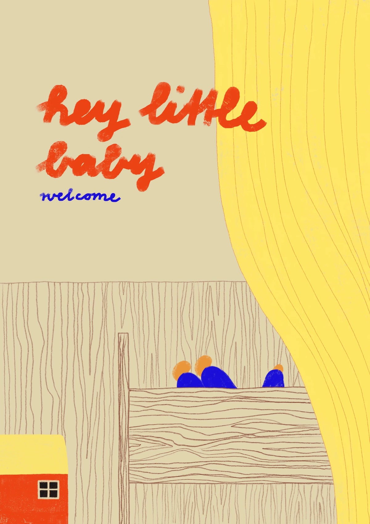 Postkarte "Hey little baby welcome"