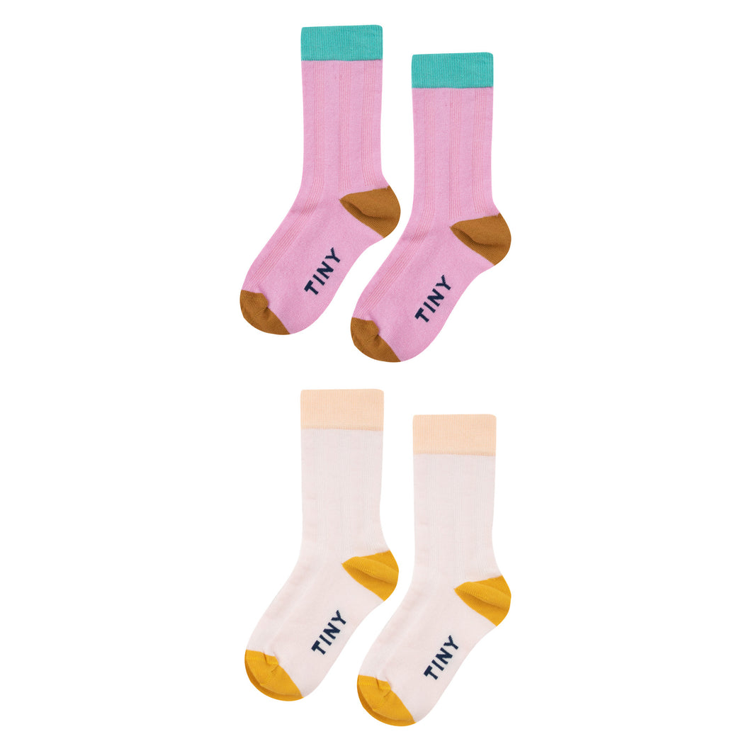 Bicolor pink/soft pink 2er Set Socken