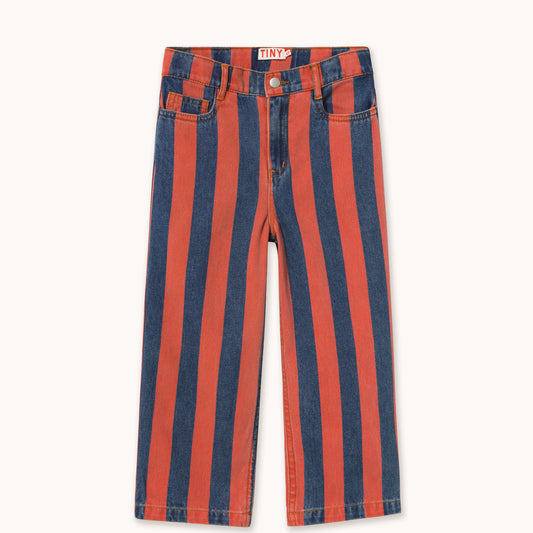 Red Stripes Straight Denim Hose