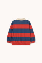 Laden Sie das Bild in den Galerie-Viewer, Dark Red Stripes Polo Sweatshirt