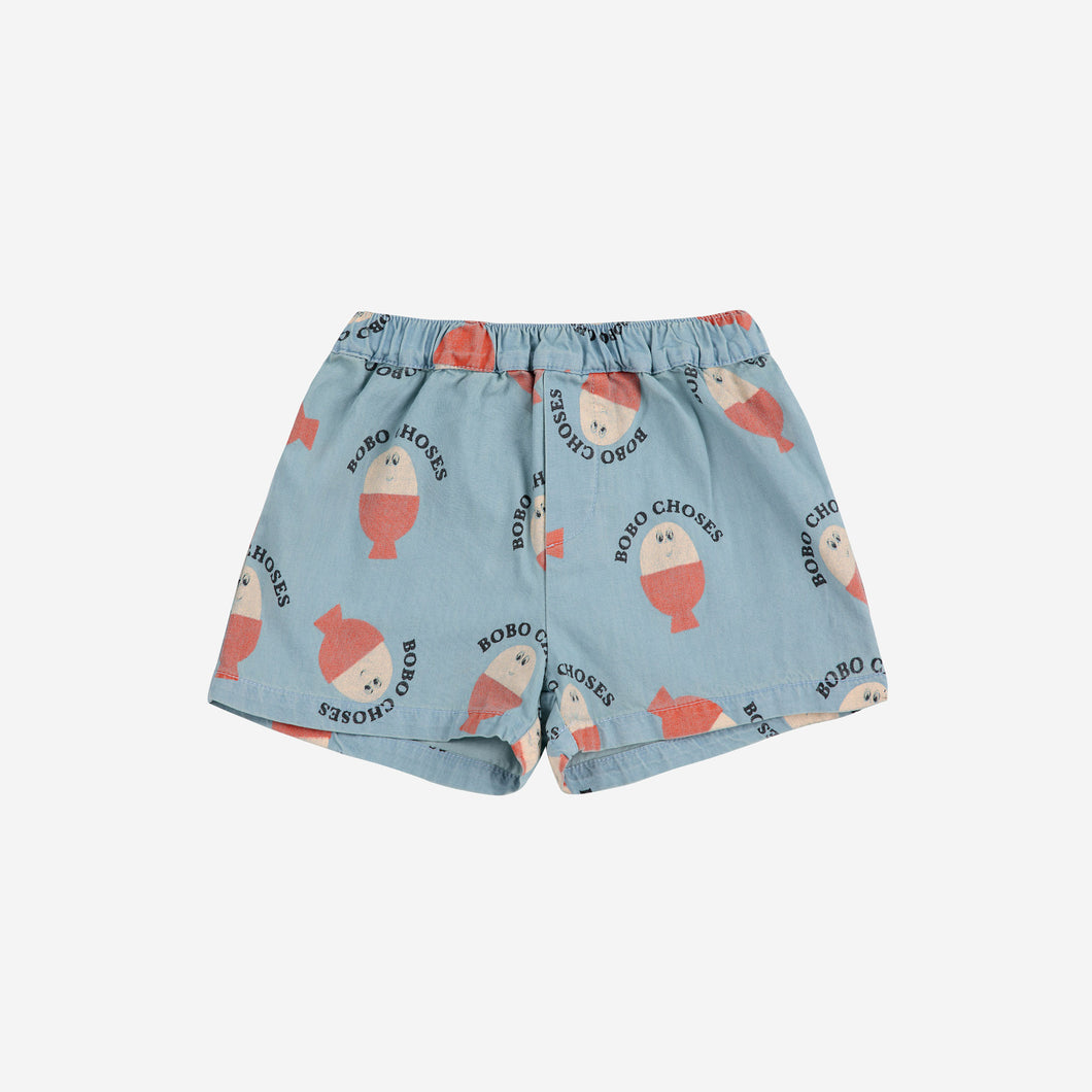 Baby Morning Egg all over denim Shorts