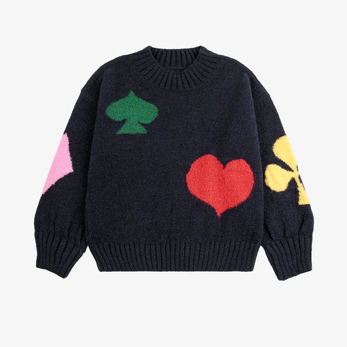 Jacquard Turtle Neck Jumper Navy