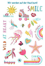Laden Sie das Bild in den Galerie-Viewer, Lovely Planet Bunte Metallic-Tattoos