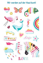 Laden Sie das Bild in den Galerie-Viewer, Lovely Planet Bunte Metallic-Tattoos
