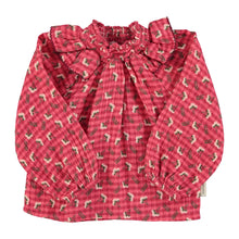 Laden Sie das Bild in den Galerie-Viewer, Bluse Pink checkered flowers