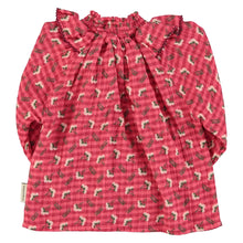 Laden Sie das Bild in den Galerie-Viewer, Bluse Pink checkered flowers