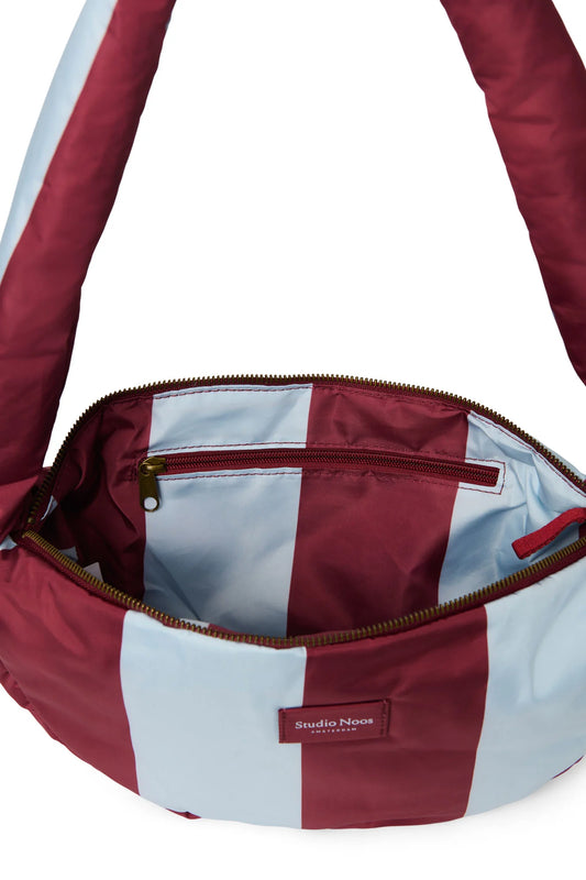 Bordeaux/Hellblau Puffy Mini Cross Body Bag