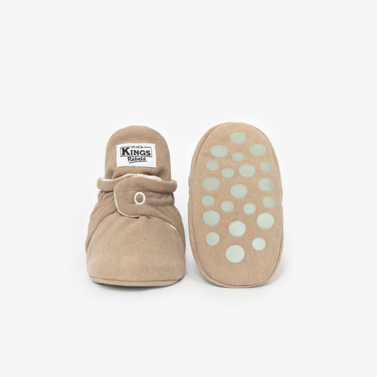 Booties Gamuza Gripper Café