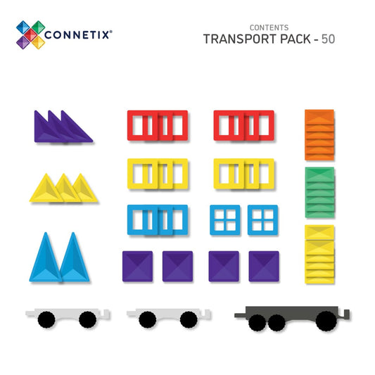 Magnetische Bausteine Rainbow Transport Pack 50 Teile