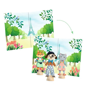 Sticker Anziehpuppen Bonjour Paris