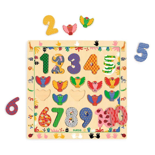 Holzpuzzle Zahlen 1-10