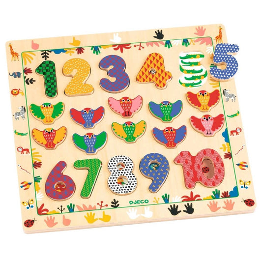 Holzpuzzle Zahlen 1-10