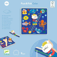 Laden Sie das Bild in den Galerie-Viewer, Holzpuzzle 2in1 Puzz &amp; Fish Color