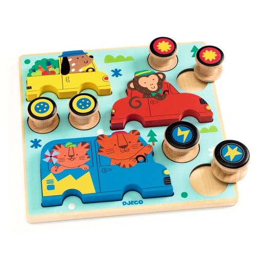 Holzpuzzle 2in1 Puzz & Roll Color