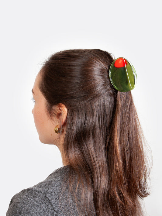 Haarklammer Olive