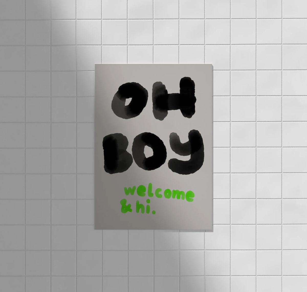 Postkarte "OH BOY welcome & hi"