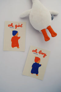 Postkarte "Oh girl welcome"
