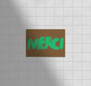Postkarte "Merci braun"