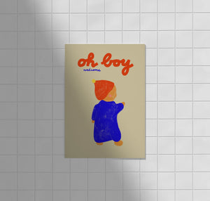 Postkarte "Oh boy welcome"