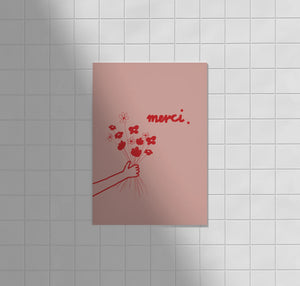 Postkarte "Merci Blumen"