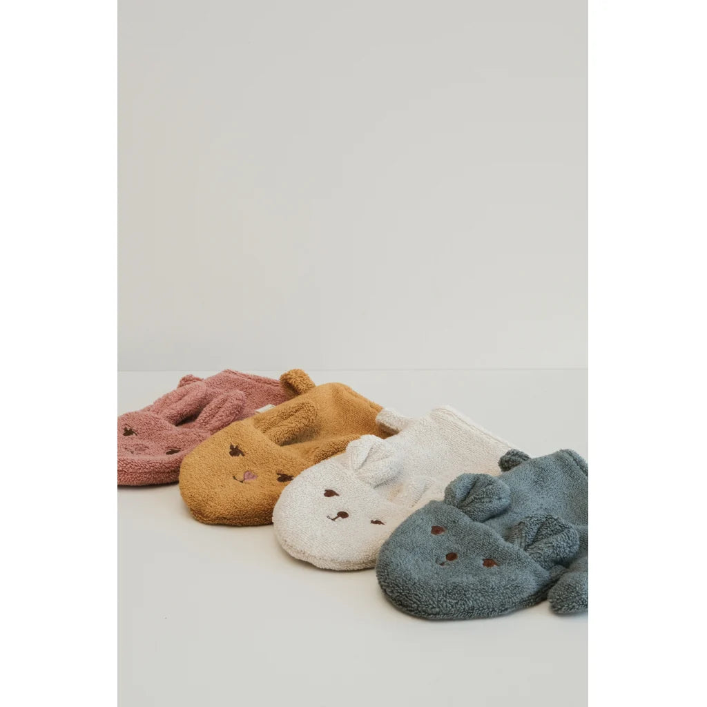 2er Set Waschlappen Bear & Bunny Ash Rose