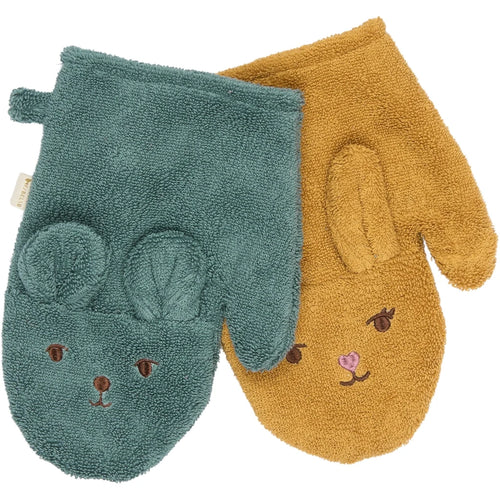2er Set Waschlappen Bear & Bunny Wood Thrush