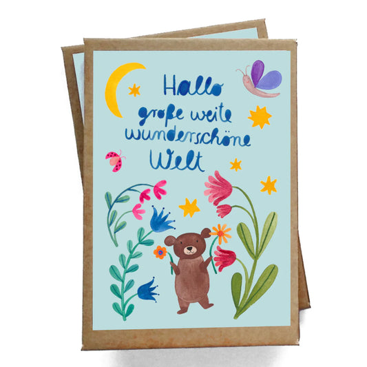 Baby Meilensteinkarten "Hallo große weite wunderschöne Welt"