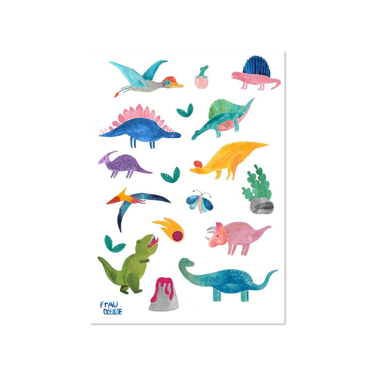 Spülmaschinenfeste Sticker "Dinos"
