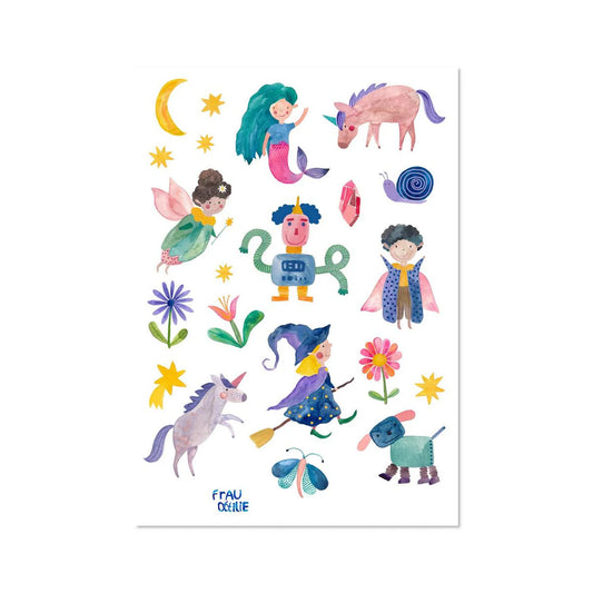 Spülmaschinenfeste Sticker "Fantastische Wesen"