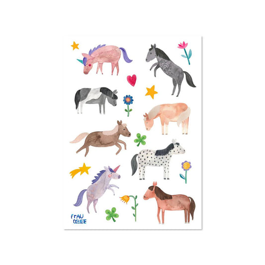 Spülmaschinenfeste Sticker "Pferde"