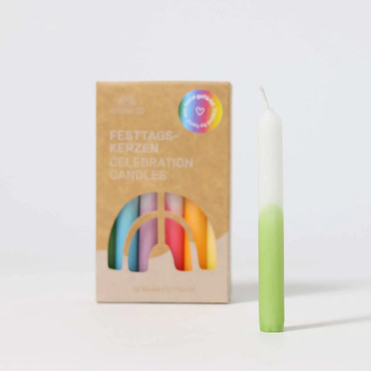 Festtags-Kerzen Dip-Dye Regenbogen