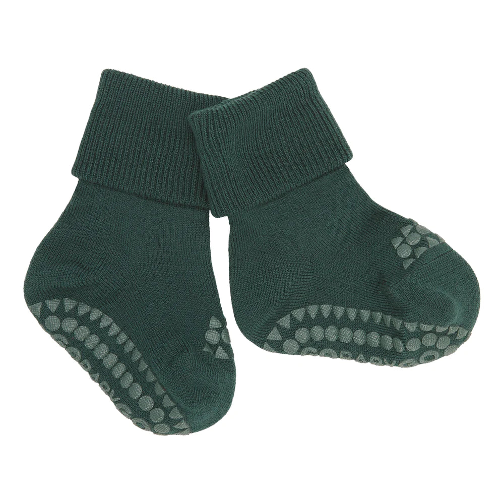 Rutschfeste Merinowolle Socken Forest Green