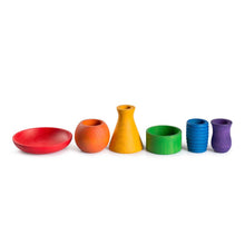 Laden Sie das Bild in den Galerie-Viewer, Holzspielset Bunte Gefäße