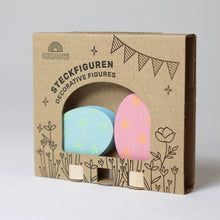 Laden Sie das Bild in den Galerie-Viewer, Steckfigur Osterei Duo Blümchen