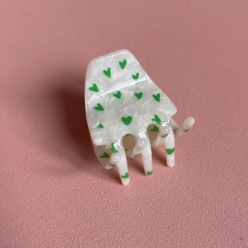 Haarklammer Fee small hearts white key lime