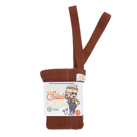 Hippy Strumpfhose mit Trägern ohne Fuß Cinnamon