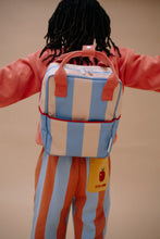 Laden Sie das Bild in den Galerie-Viewer, Rucksack small Stripes Cloud blue + twiggy beige