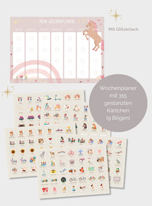 Wochenplaner Einhorn Glitzer