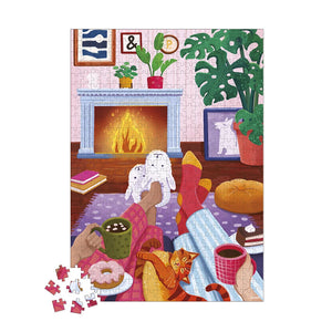 Kaminabend Puzzle 500-teilig