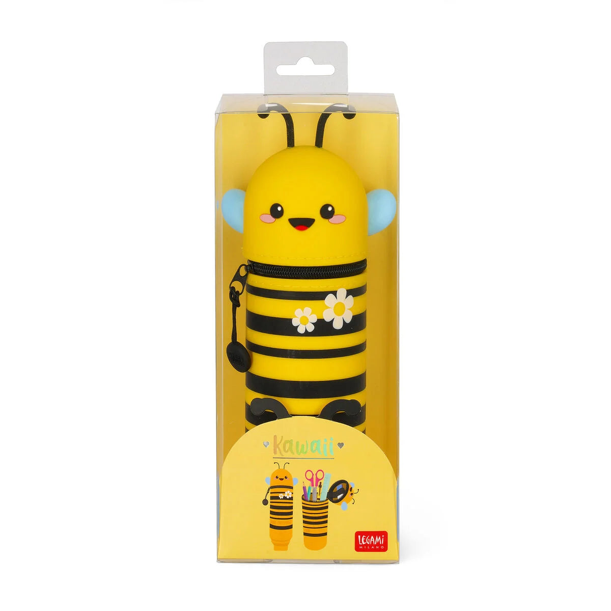 2-in-1-Federmäppchen aus Silikon Biene