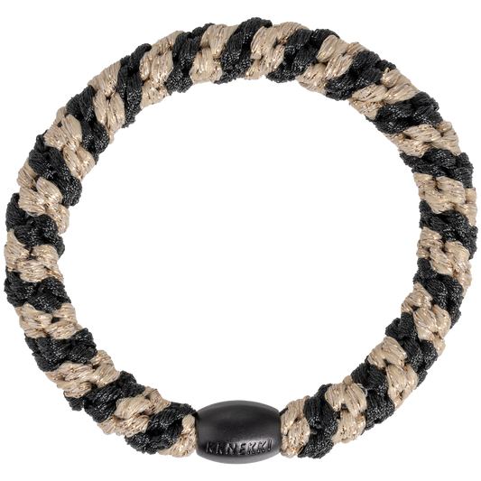Haargummi Black-beige glitter stripe