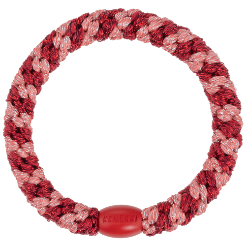 Haargummi Coral Bordeaux Glitter Stripe