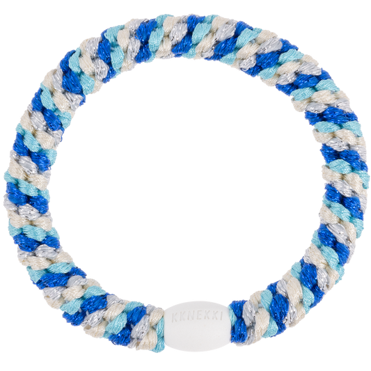 Haargummi Mix Electric blue Turquoise glitter