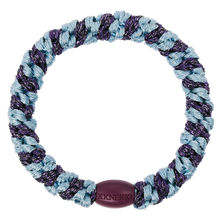 Laden Sie das Bild in den Galerie-Viewer, Haargummi Seablue dark purple glitter Stripe