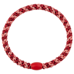 Haargummi Slim Coral Bordeaux Glitter Stripe