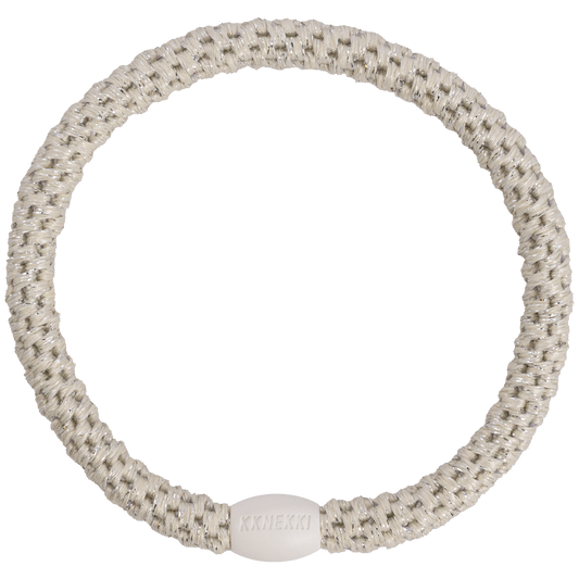 Haargummi Slim Ivory Glitter