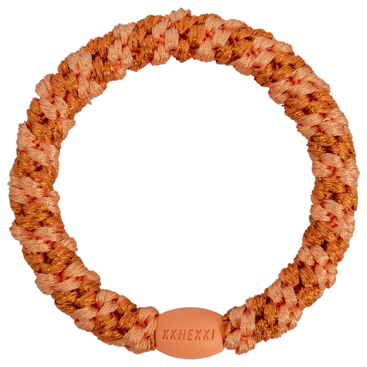 Haargummi Stripe Faded Orange Glitter